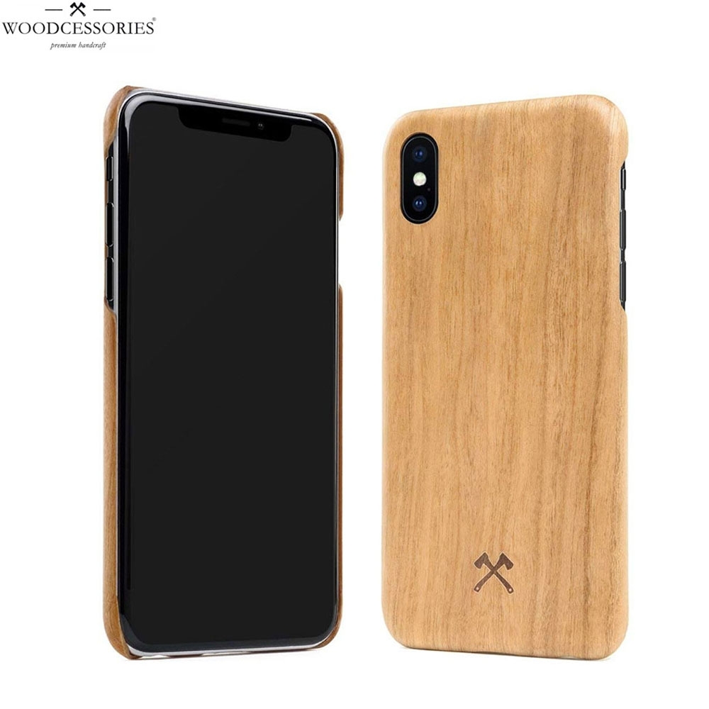 iPhone Xs / X EcoCase Slim Echt Holz Hülle Kirsche FSC Zertifiziert (ECO210) - Braun