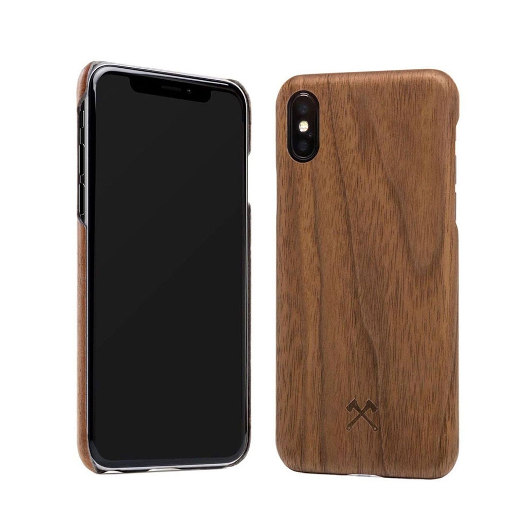 Image of Woodcessories - iPhone Xs / X EcoCase Slim Echt Holz Hülle Walnuss FSC Zertifiziert (ECO209) - Dunkelbraun bei Apfelkiste.ch