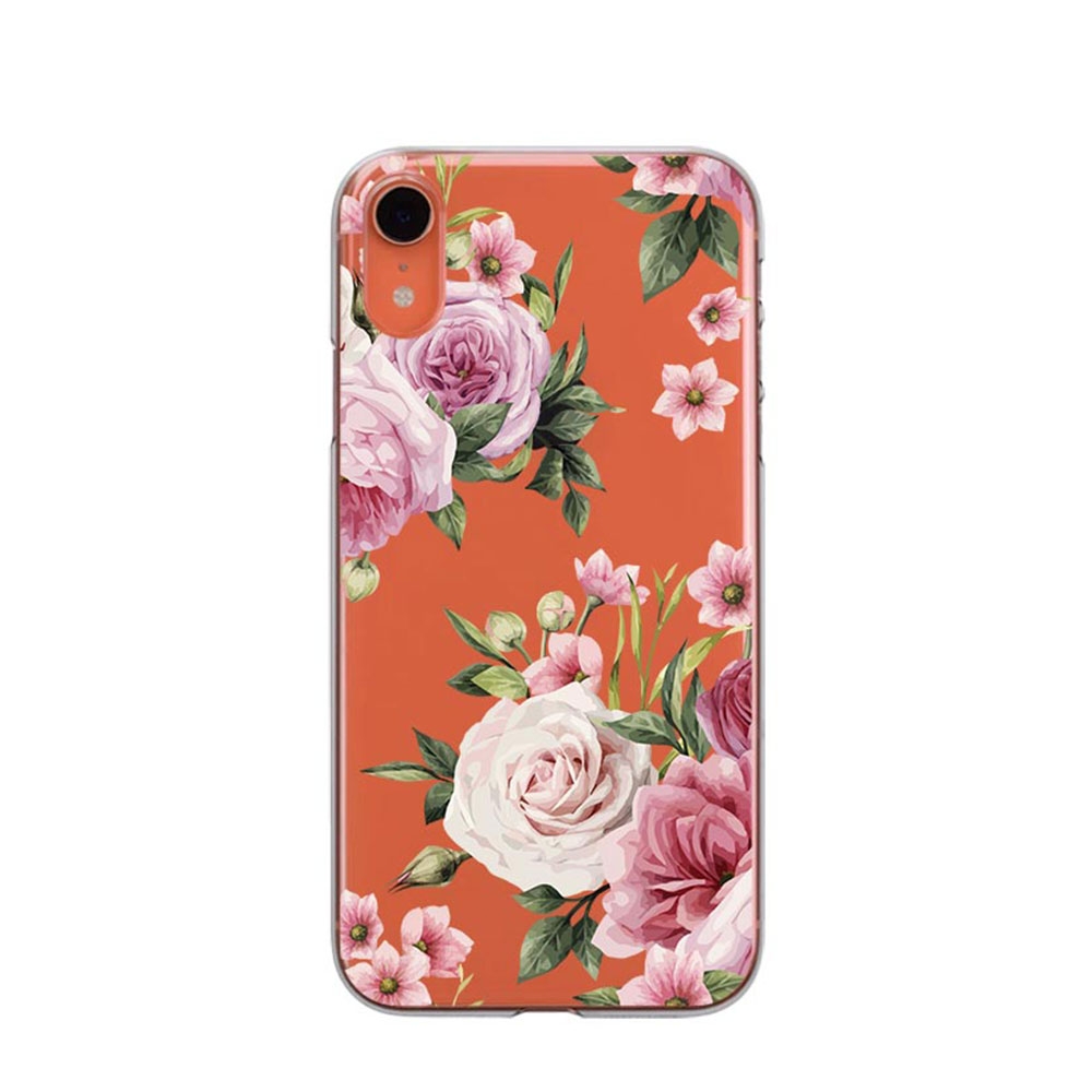 Image of Apfelkiste © - iPhone Xr Gummi Case Hülle Ultra Thin Pinke Blumen - Transparent bei Apfelkiste.ch