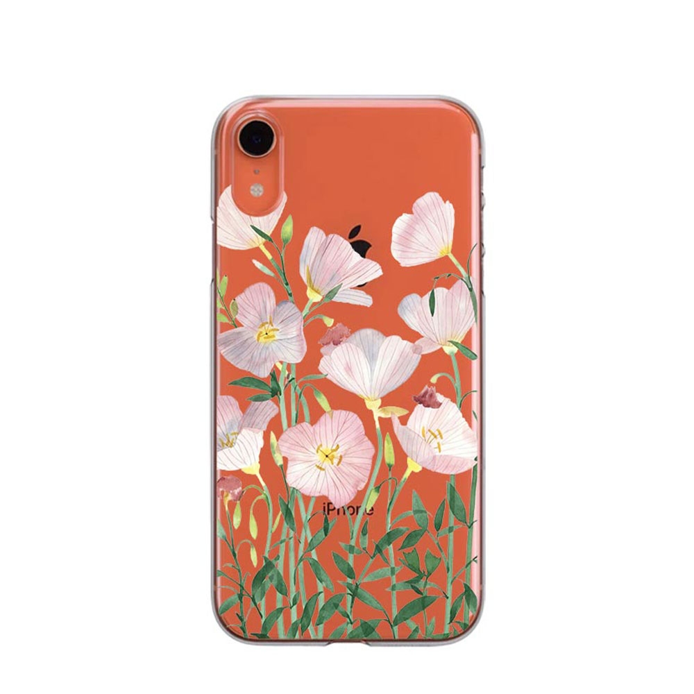 Image of Apfelkiste © - iPhone Xr Gummi Case Hülle Ultra Thin Rosa Blumen - Transparent bei Apfelkiste.ch