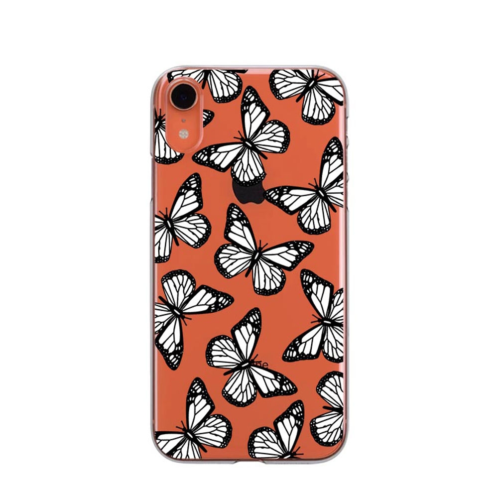 Image of Apfelkiste © - iPhone Xr Gummi Case Hülle Ultra Thin Weisse Schmetterlinge - Transparent bei Apfelkiste.ch