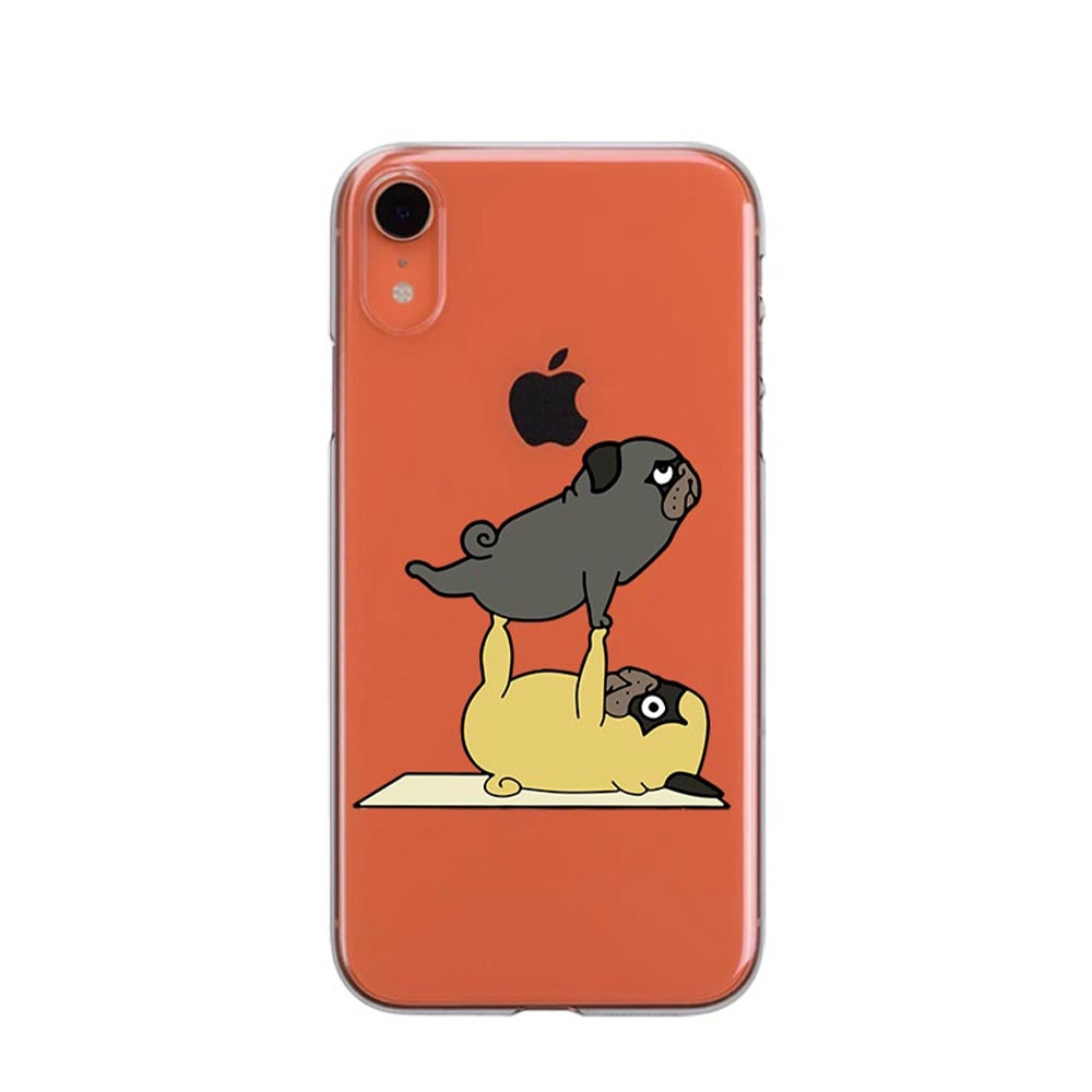 Image of Apfelkiste © - iPhone Xr Gummi Case Hülle Ultra Thin Yoga Dogs - Transparent bei Apfelkiste.ch