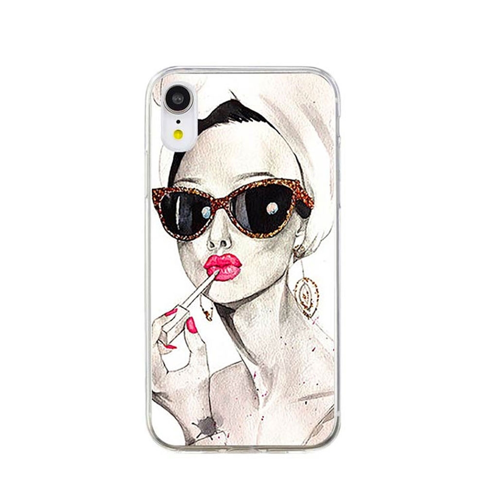 Image of Apfelkiste © - iPhone Xr Gummi Case Hülle Ultra Thin Lip Gloss Girl - Transparent bei Apfelkiste.ch