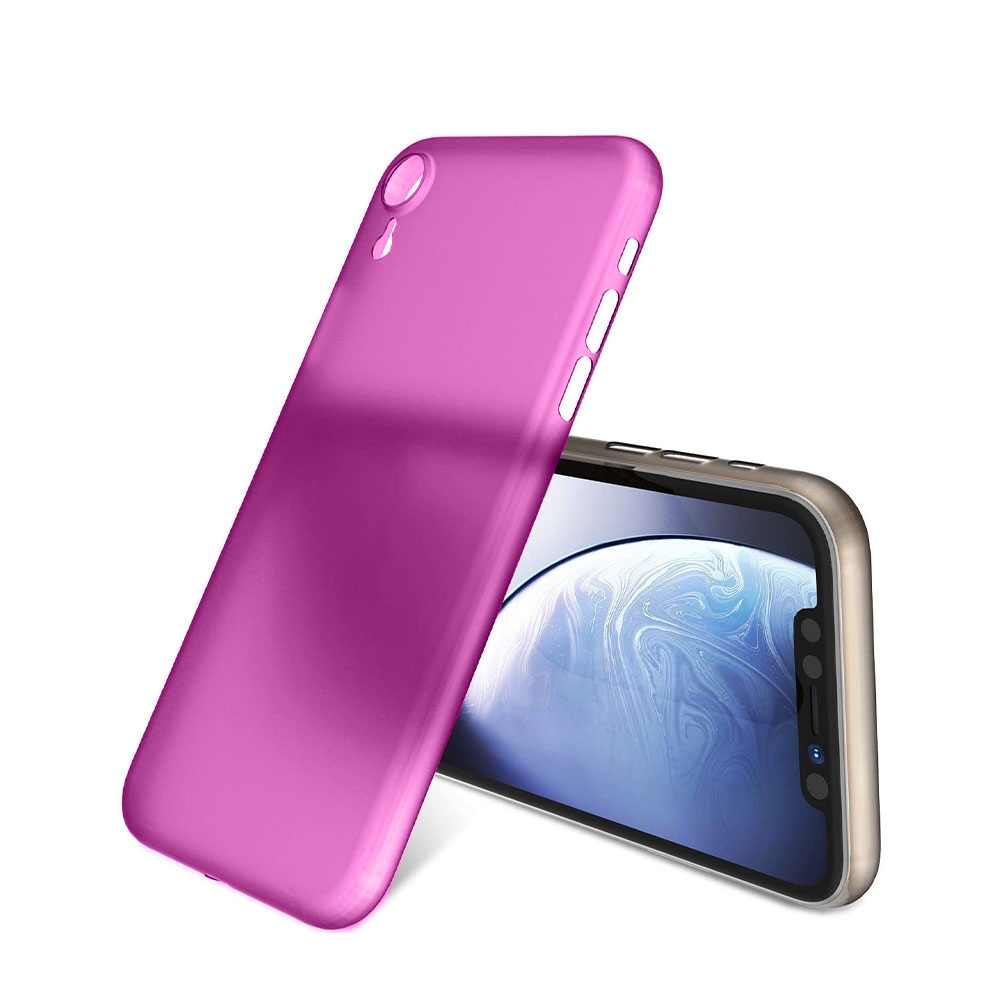 Image of Apfelkiste © - iPhone Xr Kunststoff Hülle Case Ultra Thin 0.45 mm - Pink / Transparent (Matt) bei Apfelkiste.ch