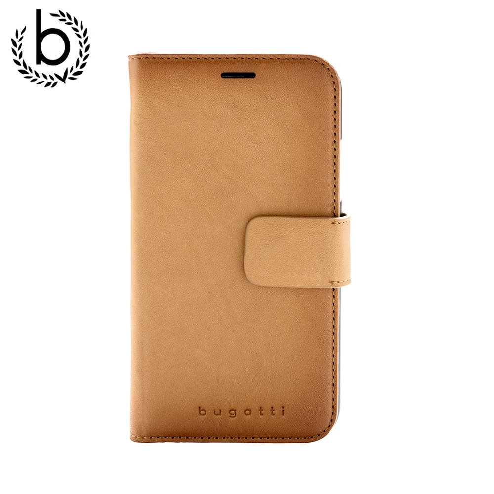 iPhone Xr Echtleder Book Case Tasche Zurigo + Kartenfächer (32899) - Braun (Cognac)