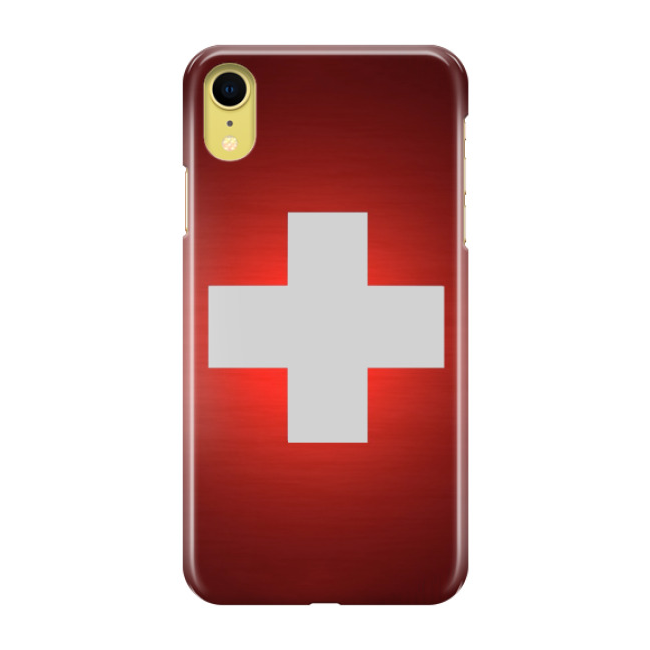 Image of iPhone Xr Hardcase Schutzhülle Schweiz Fussball EM 2021 (Euro 2020) - Rot / Weiss bei Apfelkiste.ch
