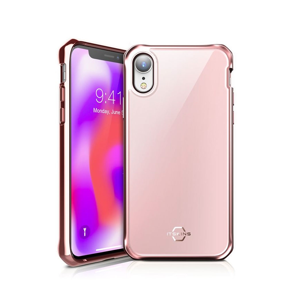 Image of ITSkins - iPhone Xr Hybrid Glass Schutz Hardcase Hülle (Fallschutz 2 Meter) - Roségold bei Apfelkiste.ch