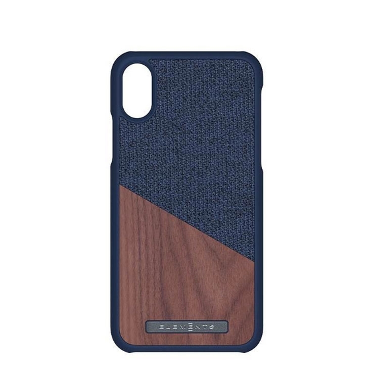 Image of Nordic Elements - iPhone Xs / X Frejr Saeson Kollektion Echt Holz Hülle Walnuss - Braun / Blau bei Apfelkiste.ch
