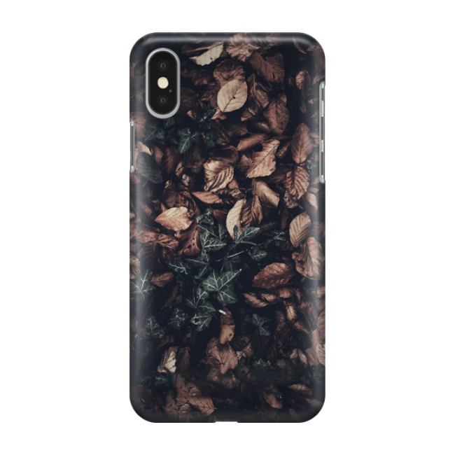iPhone Xs / X Hardcase Schutzhülle Efeu Laub - Braun