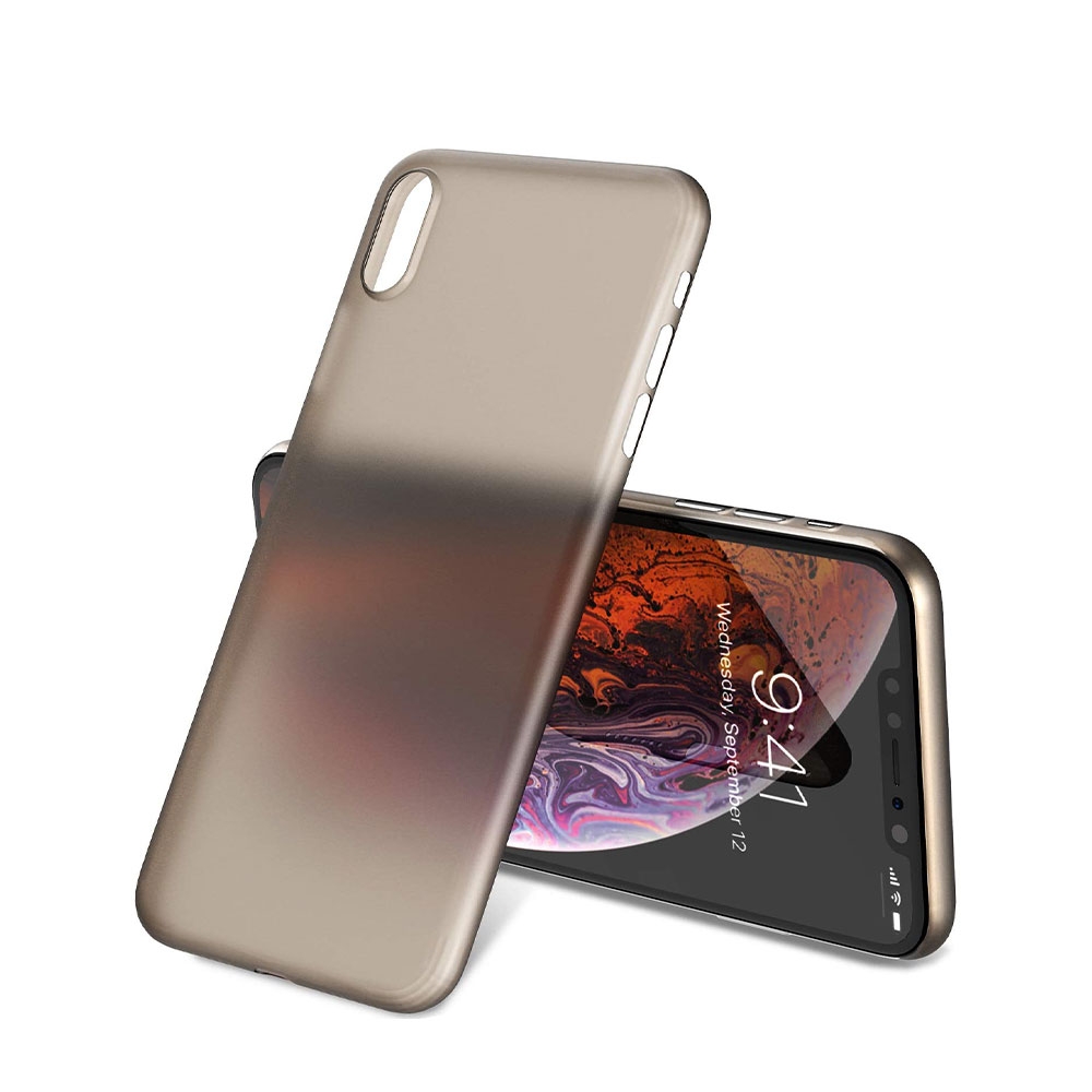Image of Apfelkiste © - iPhone Xs Max Kunststoff Hülle Case Ultra Thin 0.45 mm - Schwarz / Transparent (Matt) bei Apfelkiste.ch