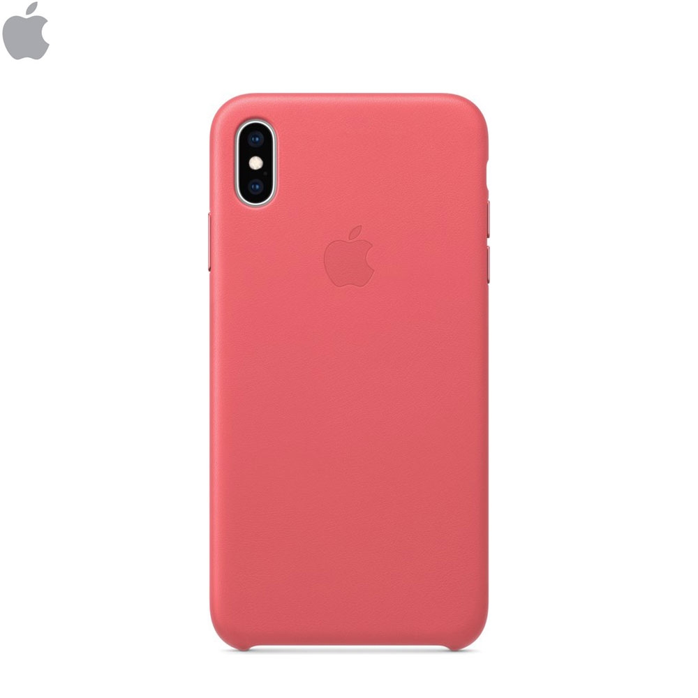 iPhone Xs Max Echtleder Hülle Back Case (MTEX2ZM/A) - Pfingstrosenpink (Peony Pink)