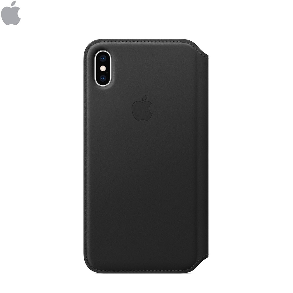 iPhone Xs Max Echtleder Tasche Folio Case (MRX22ZM/A) - Schwarz