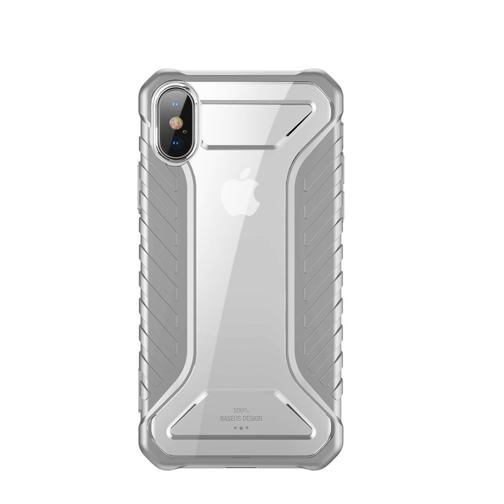 Image of Baseus - iPhone Xs Max Hybrid Hardcase Hülle Grip Case Race Series - Grau (Transparent) bei Apfelkiste.ch