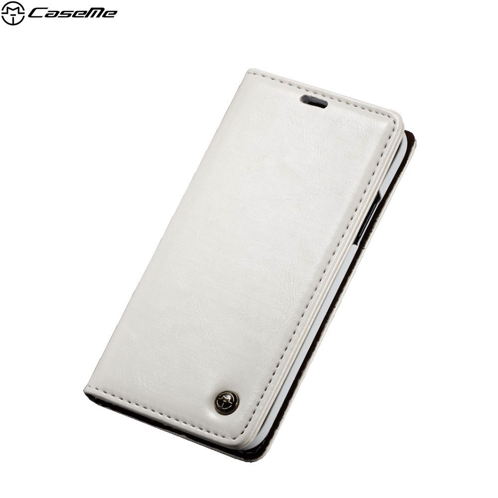 iPhone Xs Max Leder Tasche Flip Wallet Etui - Weiss