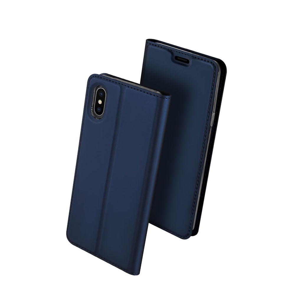 Image of Dux Ducis - iPhone Xs Max Flip Wallet Cover Leder Tasche - Blau bei Apfelkiste.ch