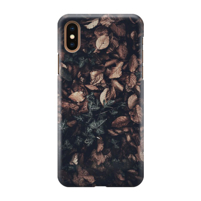 iPhone Xs Max Hardcase Schutzhülle Efeu Laub - Braun