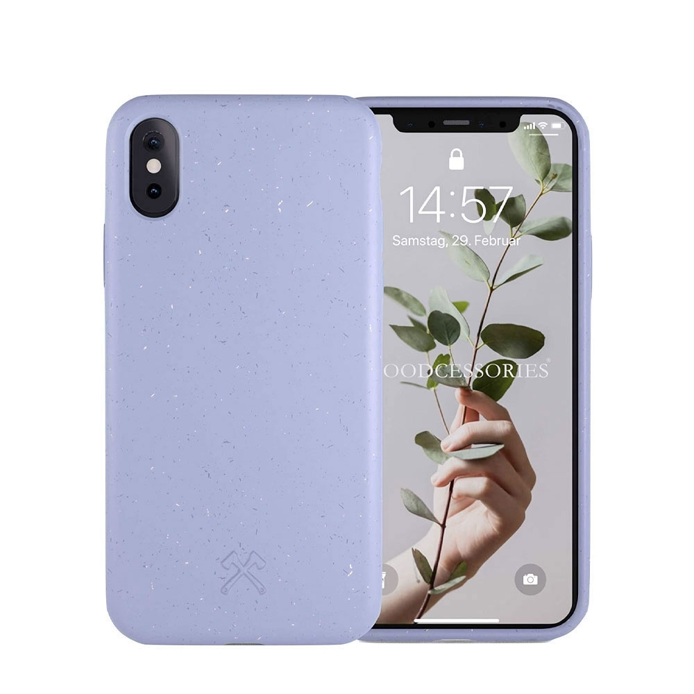 Image of Woodcessories - iPhone Xs / X BioCase Antimikrobielle Schutzhülle Vegan Biologisch Abbaubar (ECO384) - Ocean Blue (Flieder) bei Apfelkiste.ch