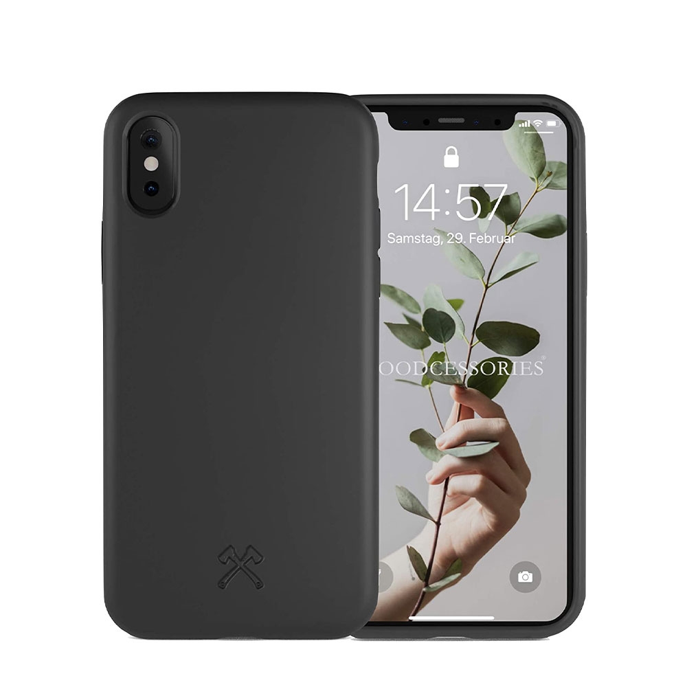 Image of Woodcessories - iPhone Xs / X BioCase Antimikrobielle Schutzhülle Vegan Biologisch Abbaubar (ECO436) - Schwarz bei Apfelkiste.ch