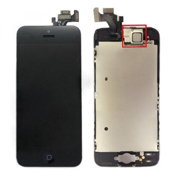 Image of iPhone 5 Komplettdisplay (Digitizer, LCD, Rahmen, Home Button, Front Kamera, Metallplatte) - Schwarz bei Apfelkiste.ch