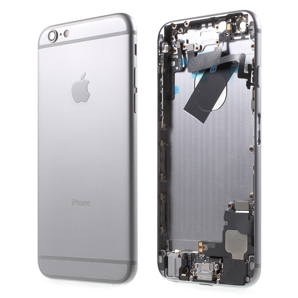 iPhone 6 Alu Backcover / Mittelrahmen + Tasten vormontiert - Space Grau