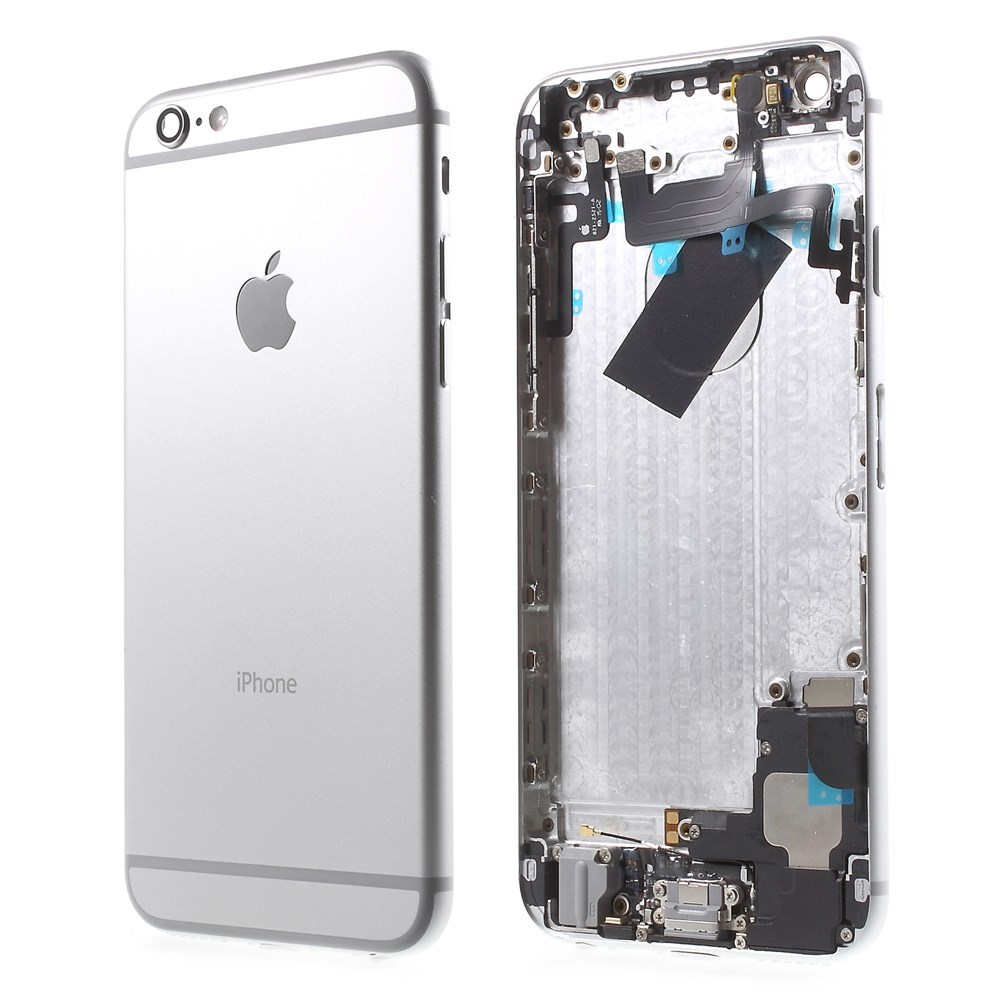 iPhone 6 Alu Backcover / Mittelrahmen + Tasten vormontiert - Silber