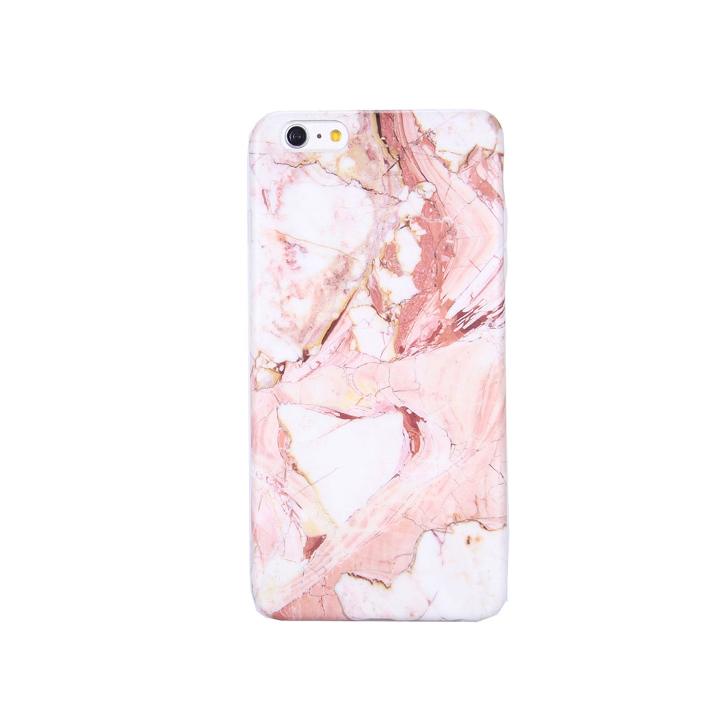Image of iPhone 6 / 6S Gummi Case Hülle Marble Marmor Design - Rosa / Weiss bei Apfelkiste.ch