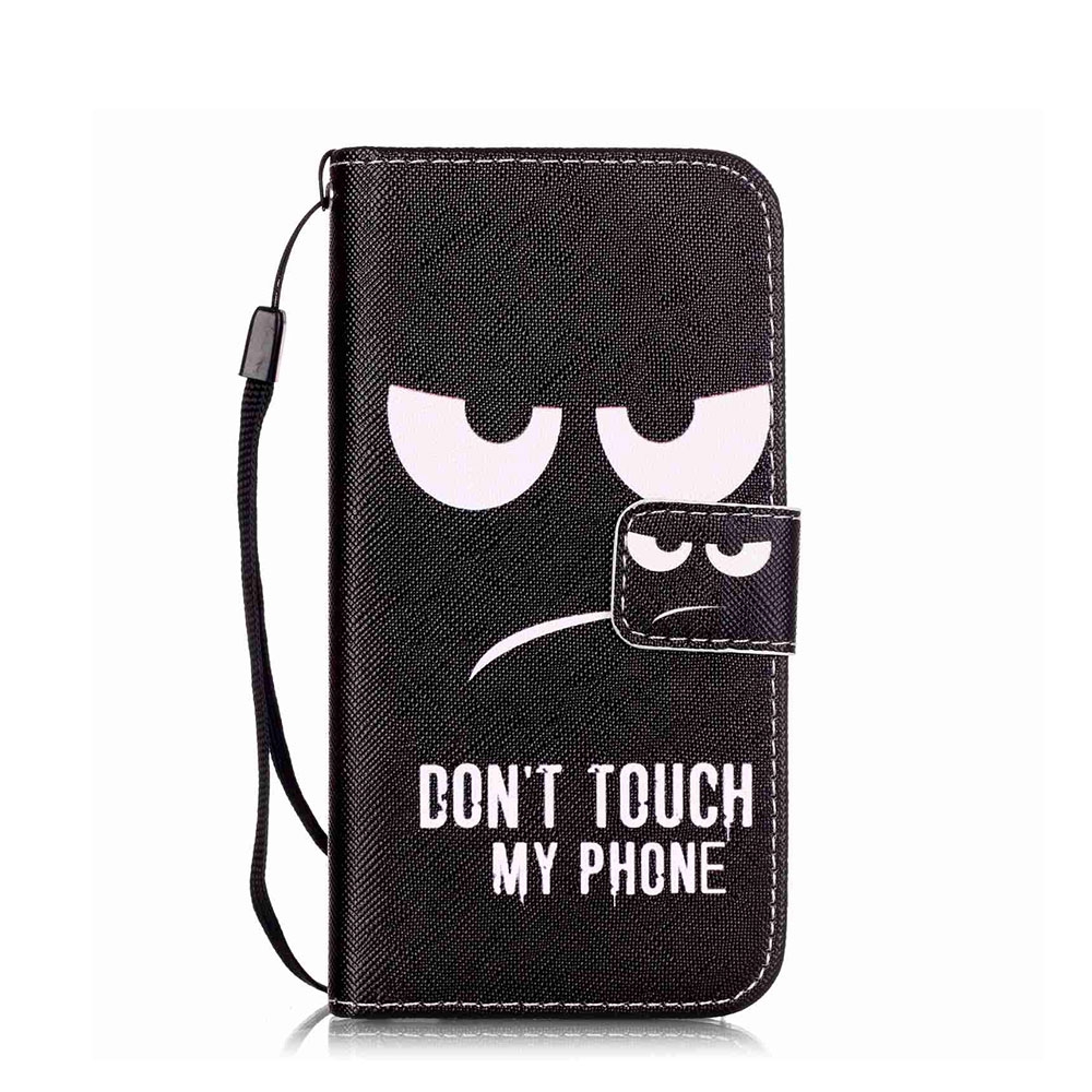 Image of iPhone SE (2022/2020) / 8 / 7 / 6S Tasche Hülle Angry Smiley - Don`t touch my Phone bei Apfelkiste.ch