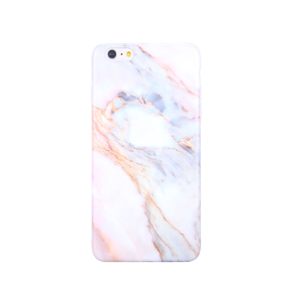 Image of iPhone 6 / 6S Gummi Case Hülle Marble Marmor Design - Weiss / Rosa bei Apfelkiste.ch