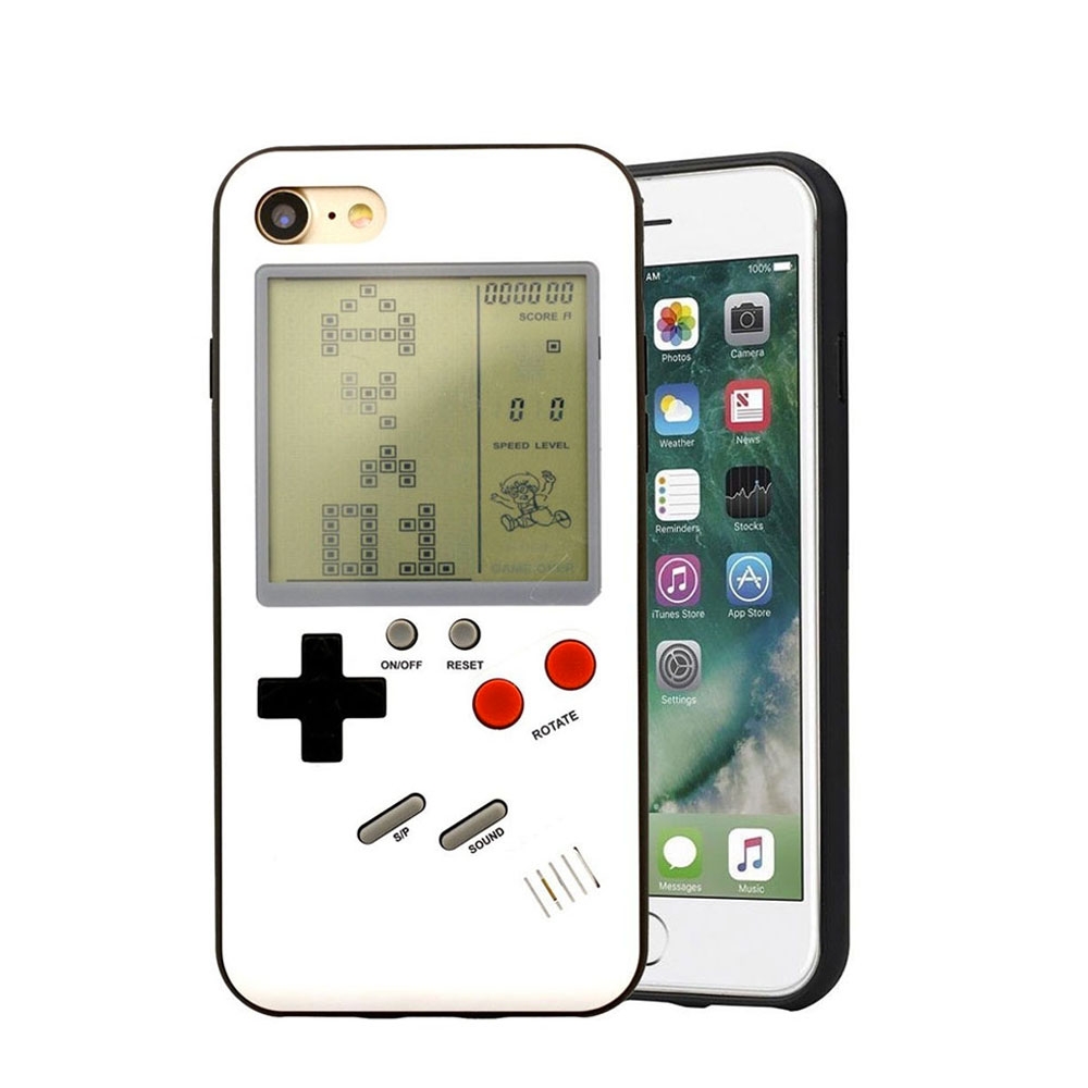 iPhone 6 / 6S Hardcase Hülle mit integrierter Spiele-Konsole und verschiedenen Retro-Spielen - Weiss