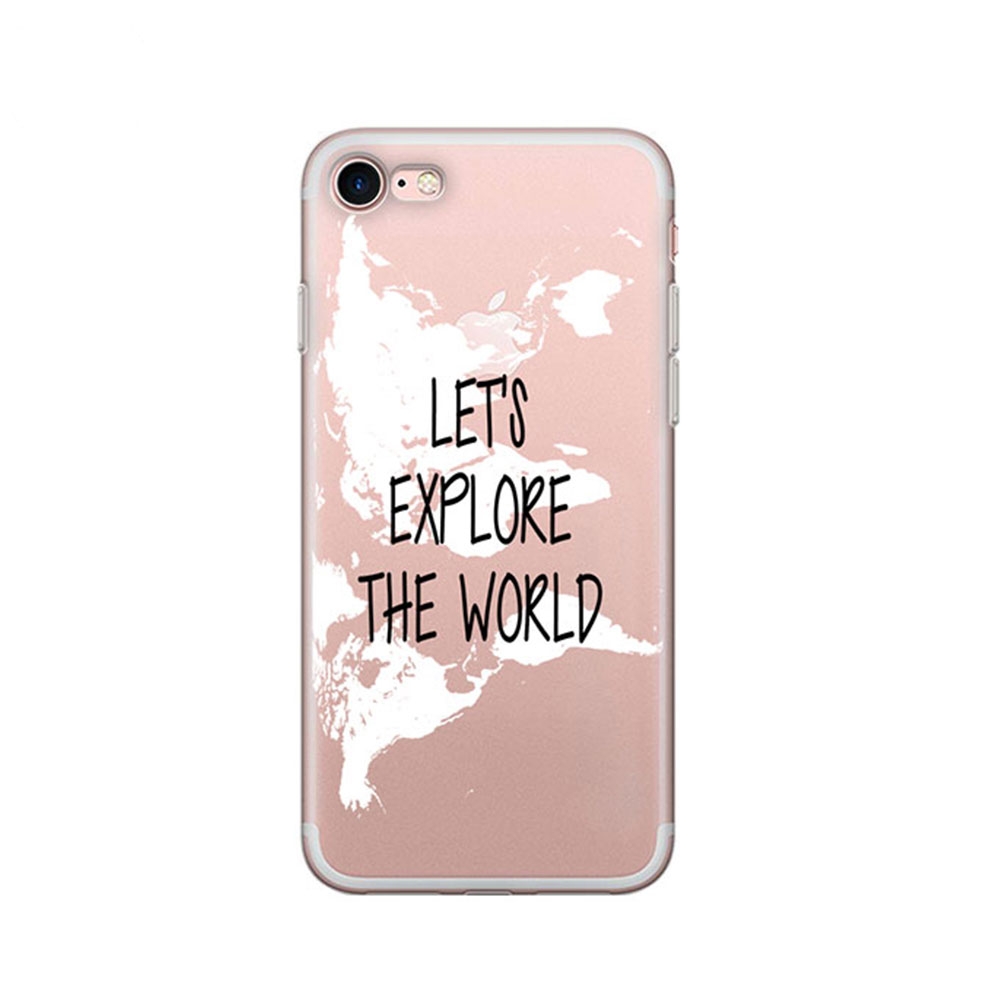 Image of Apfelkiste © - iPhone SE (2022/2020) / 8 / 7 / 6S Gummi Case Hülle Ultra Thin Let's Explore The World - Transparent bei Apfelkiste.ch