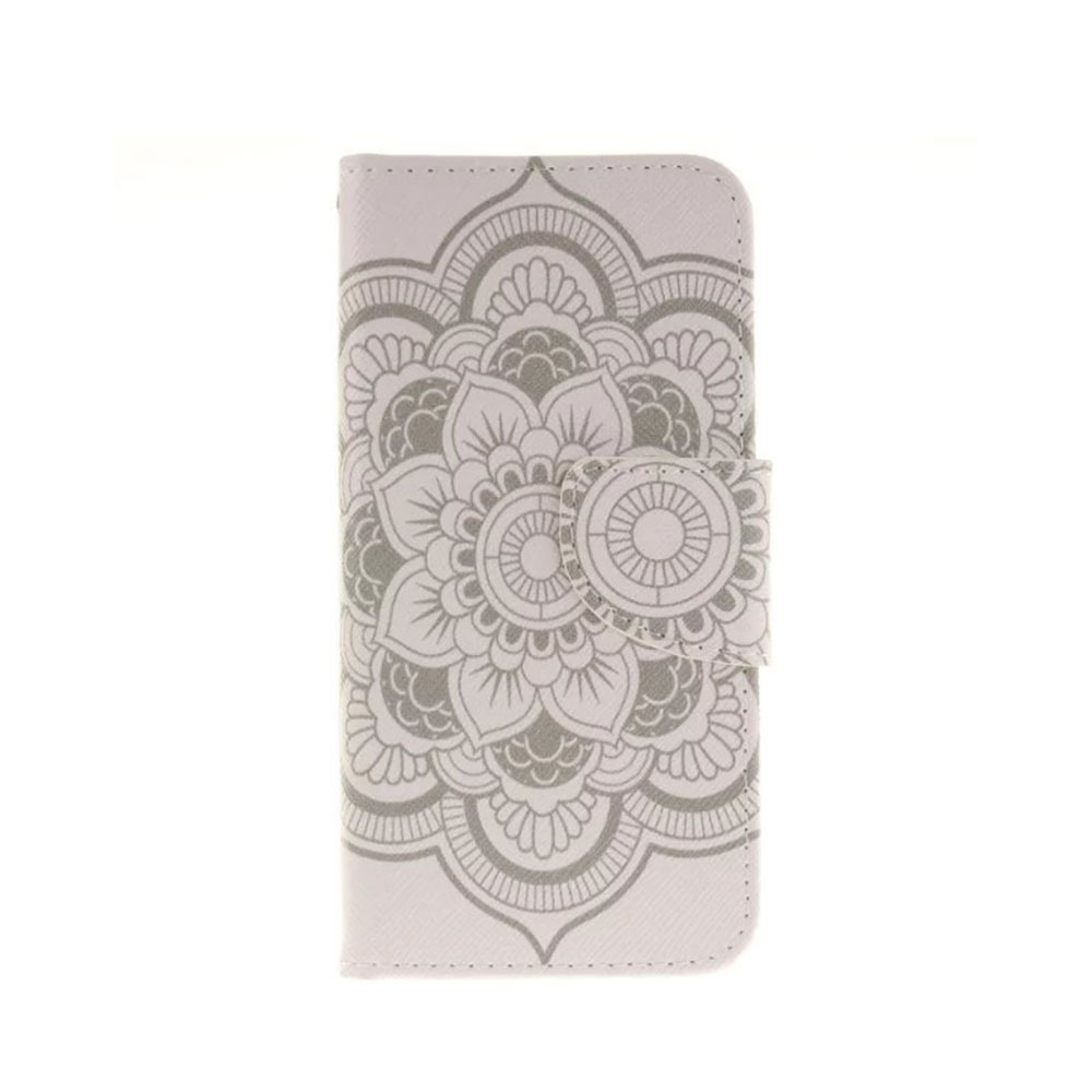 Image of iPhone SE (2022/2020) / 8 / 7 Leder Tasche Wallet - Mandala Flowers bei Apfelkiste.ch