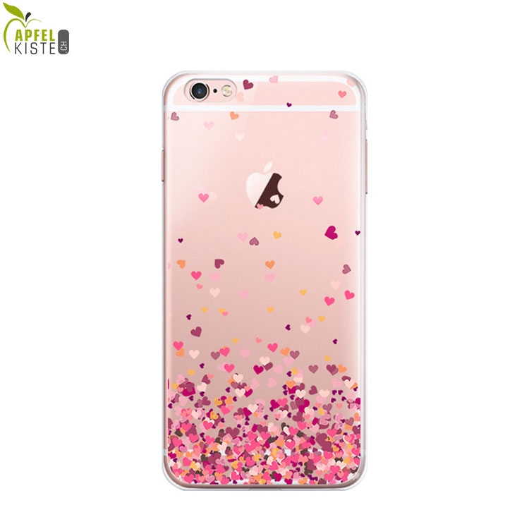 © - iPhone 8 Plus / 7 Plus / 6S Plus / 6 Plus Gummi Case Hülle Ultra Thin Mini Herzen - Transparent