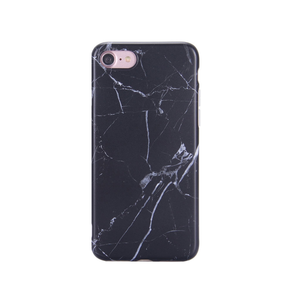 Image of iPhone SE (2022/2020) / 8 / 7 Gummi Case Hülle Marble Marmor Design - Schwarz bei Apfelkiste.ch