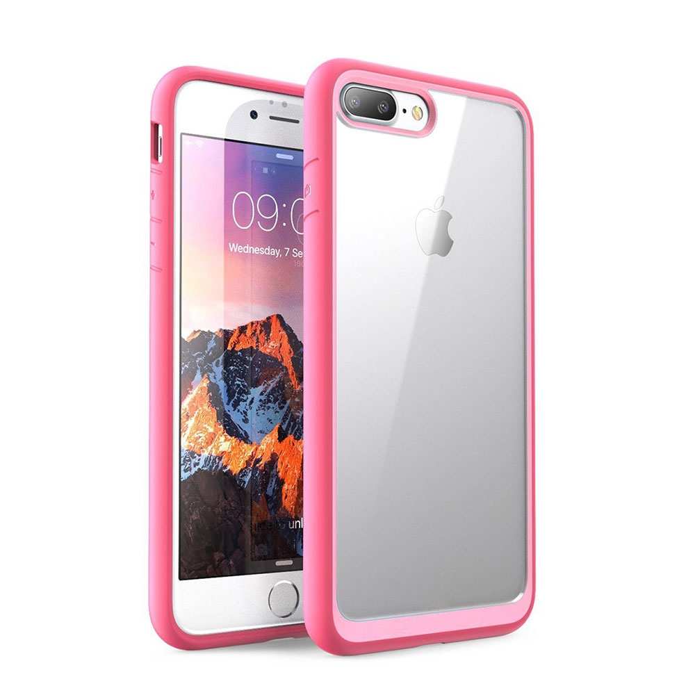 iPhone 8 Plus / 7 Plus TPU Bumper Hardcase Hülle - Transparent / Pink
