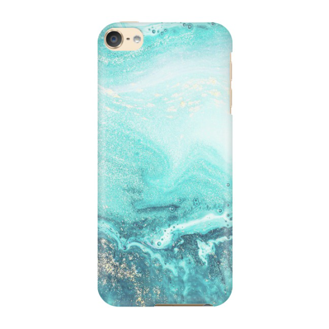 Image of iPod Touch 7 / 6 Hardcase Schutzhülle Marmor Marble Glitzer - Türkis / Gold bei Apfelkiste.ch