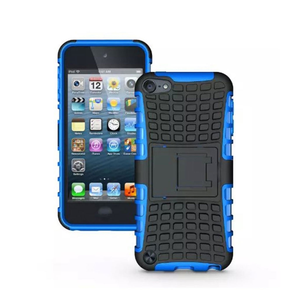 Image of iPod Touch 7 / 6 / 5 Hybrid Outdoor Gummi Case Hülle mit Aufsteller - Blau bei Apfelkiste.ch