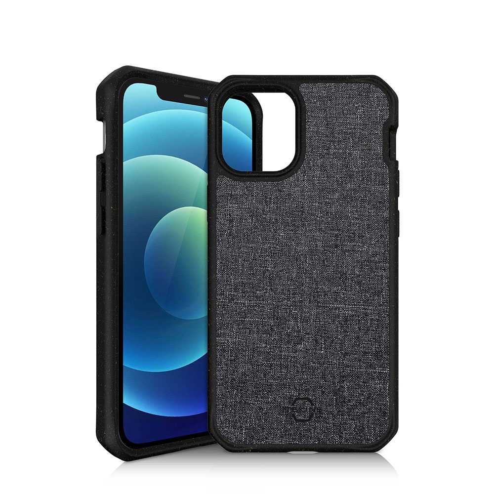 Image of ITSkins - Feronia Bio Fibre iPhone 12 / iPhone 12 Pro PET Hybrid Schutzhülle Eco Friendly Biobasiert Nachhaltig Kompostierbar - Schwarz bei Apfelkiste.ch