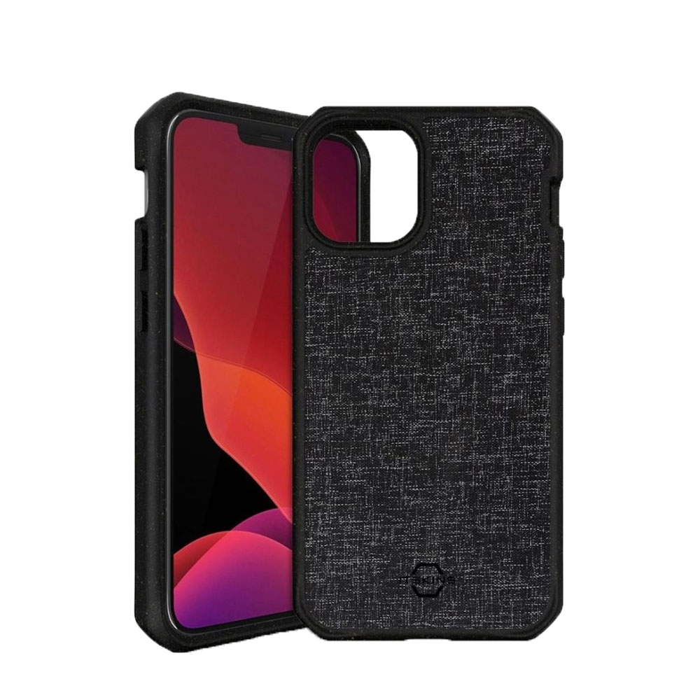 Image of ITSkins - Feronia Bio Fibre iPhone 12 Pro Max PET Hybrid Schutzhülle Eco Friendly Biobasiert Nachhaltig Kompostierbar - Schwarz bei Apfelkiste.ch