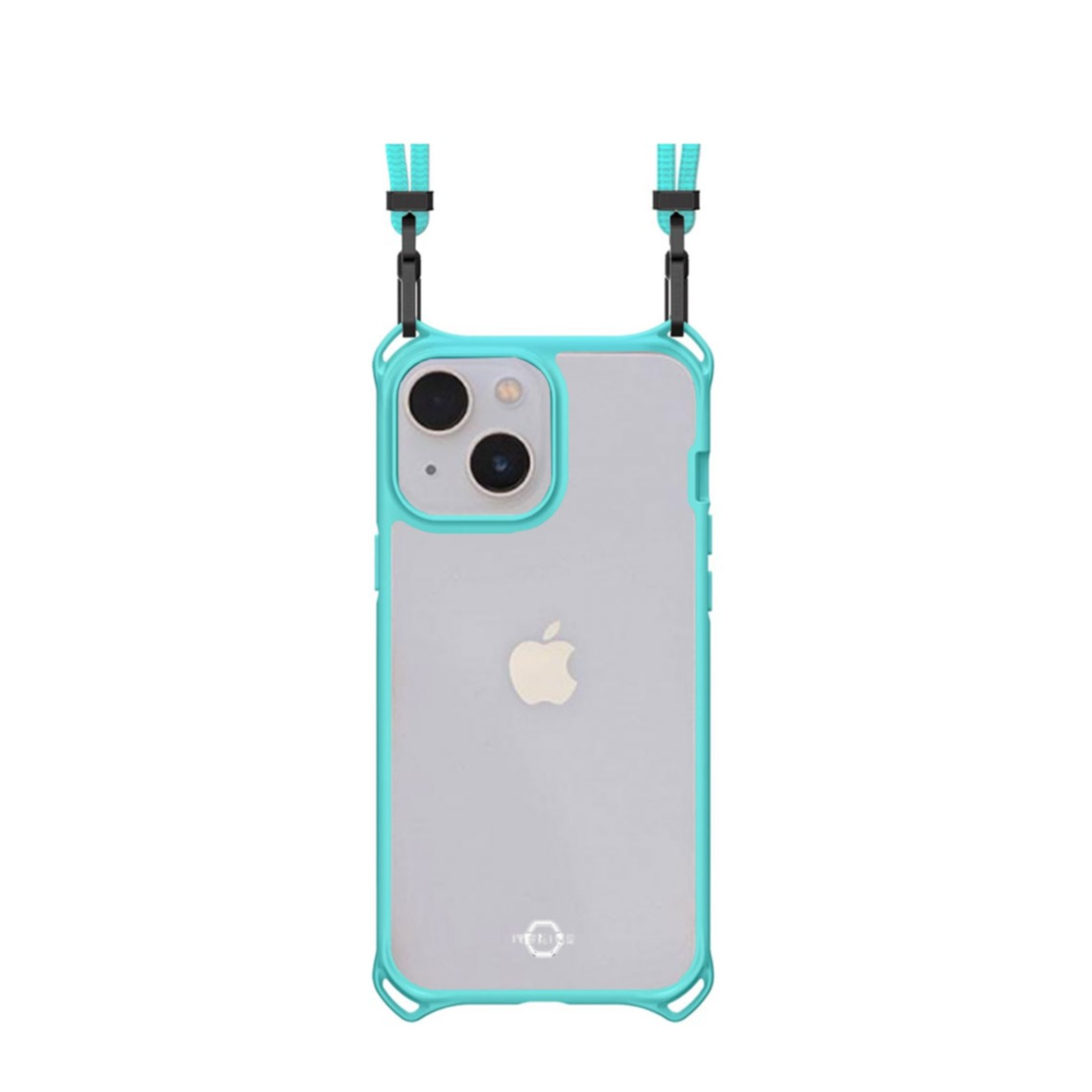 Image of ITSkins - iPhone 13 Hybrid Sling Antimikrobielle Necklace Schutz Hardcase Hülle (Fallschutz 3 Meter) - Türkis / Transparent bei Apfelkiste.ch