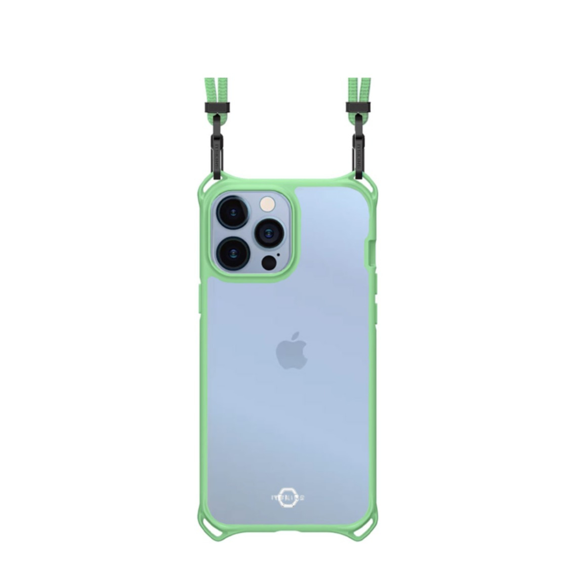 Image of ITSkins - iPhone 13 Pro Hybrid Sling Antimikrobielle Necklace Schutz Hardcase Hülle (Fallschutz 3 Meter) - Grün / Transparent bei Apfelkiste.ch