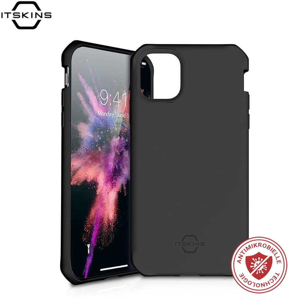 iPhone 11 Spectrum Solid Antimikrobielle Schutz Hardcase Hülle (Fallschutz 2 Meter) - Schwarz