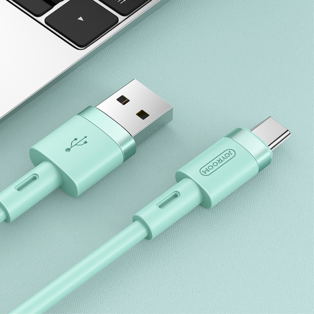 Image of Joyroom - (1.2m) 2.4A USB A auf USB C Kevlar® Schnellladekabel Silikon Datenkabel - Türkis bei Apfelkiste.ch