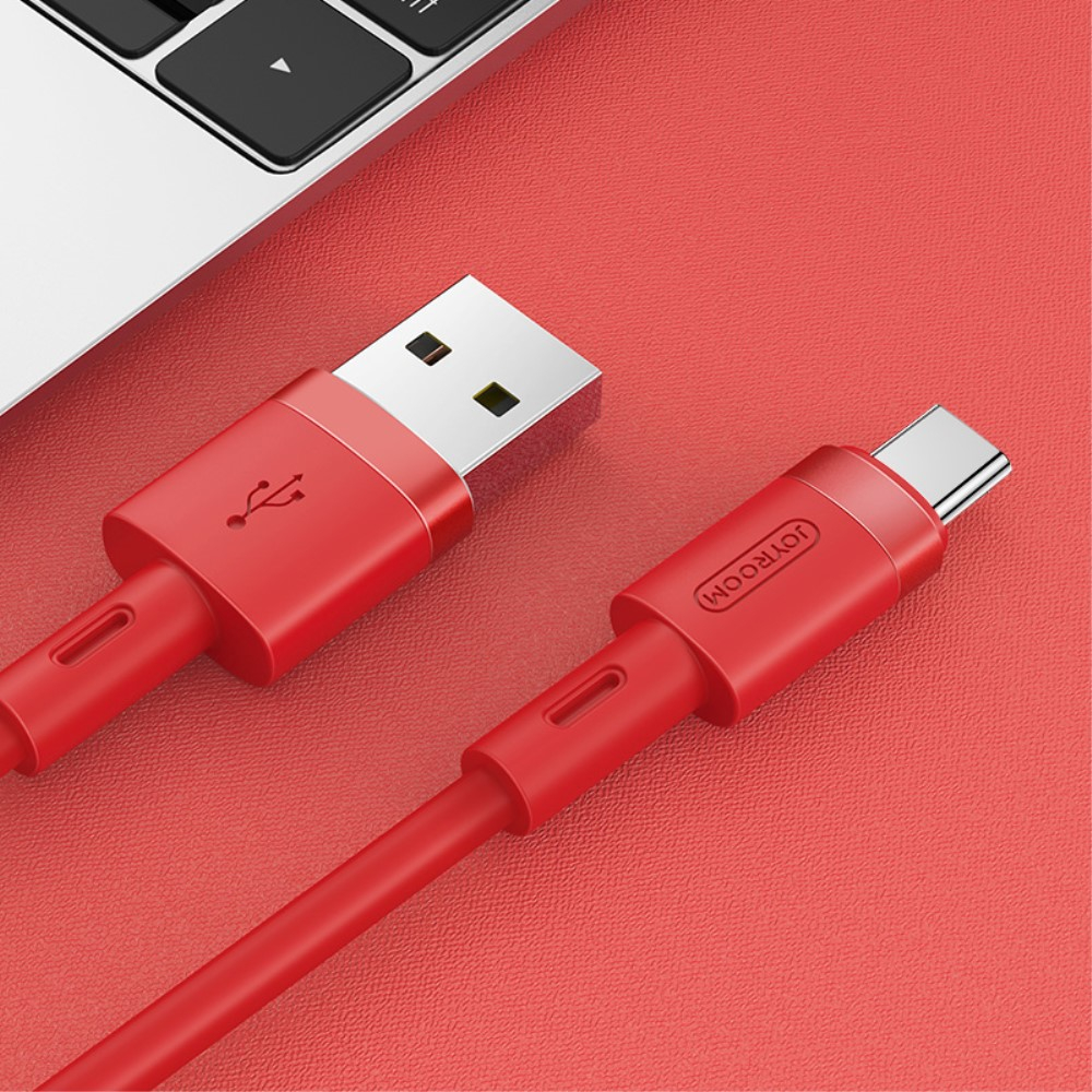 Image of Joyroom - (1.2m) 2.4A USB A auf USB C Kevlar® Schnellladekabel Silikon Datenkabel - Rot bei Apfelkiste.ch