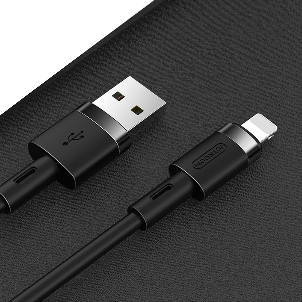 Image of Joyroom - (1.2m) 2.4A Lightning auf USB A Kevlar® Schnellladekabel Datenkabel Silikon - Schwarz bei Apfelkiste.ch