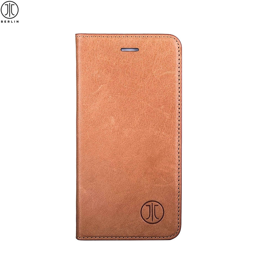 iPhone Xr Echtleder Bookcase Hülle Tegel (10383) - Braun (Cognac)