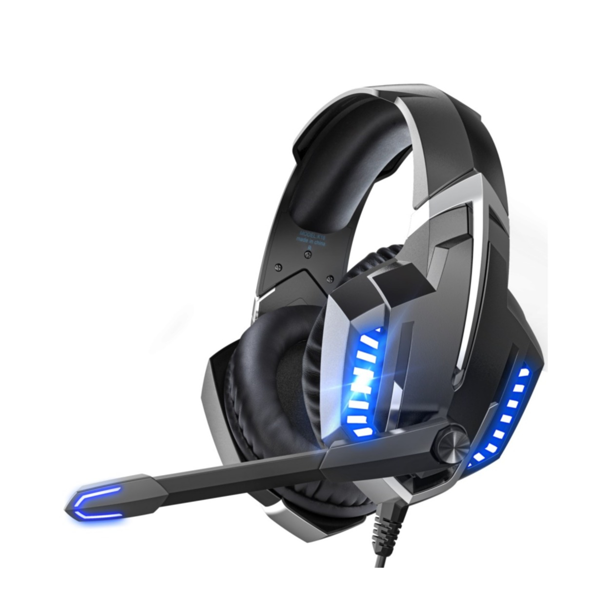 Image of Onikuma - K18 Gaming USB Kopfhörer Over-Ear LED Stereo Headset mit Mikrofon + 3.5 mm Klinken - Schwarz bei Apfelkiste.ch