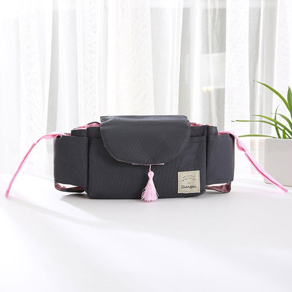 Kinderwagen Organizer Tasche Wickeltasche Aufbewahrungsfächer für Windeln / Milchflasche / Kleidung - Grau / Rosa