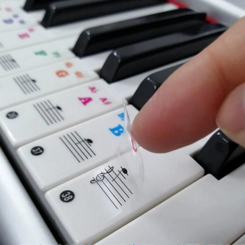 Autocollants Pour Clavier De Piano 88/61/54 Touches - Lettres Transparentes Amovibles, Apprentissage Notes, Sans Résidu