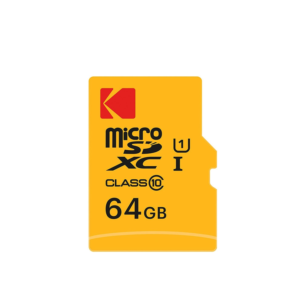 Image of Kodak - 64GB Micro SDXC TransFlash Speicherkarte Class 10 UHS-I U1 mit SD Adapter (EKMSDM64GXC10K) bei Apfelkiste.ch