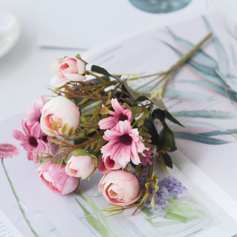 Image of (29cm) Deko Kunstblumen Blumenstrauss - Rosa bei Apfelkiste.ch